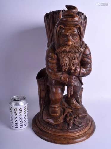 A RARE LARGE 19TH CENTURY BAVARIAN BLACK FOREST CARVED