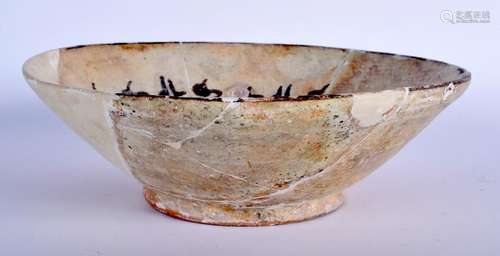 A MIDDLE EASTERN KASHAN BOWL. 19 cm diameter.