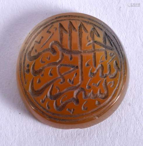 A MIDDLE EASTERN AGATE SEAL. 2.5 cm wide.