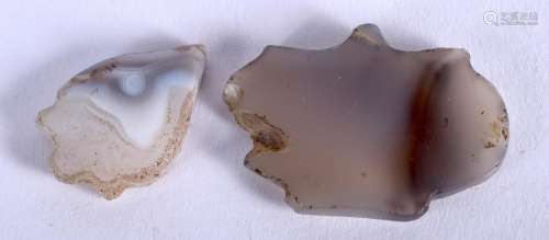 TWO AGATE FRAGMENTS. (2)