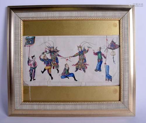 A FINE 19TH CENTURY CHINESE PITH PAPER WATERCOLOUR