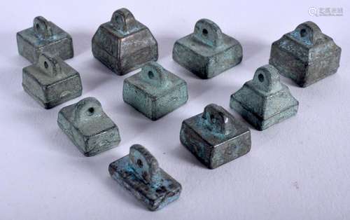 TEN CHINESE BRONZE SEALS. (10)