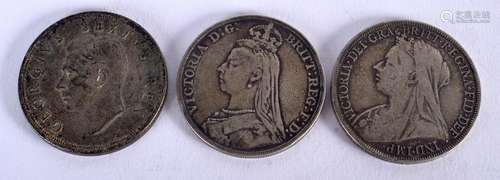 THREE SILVER COINS. (3)