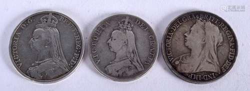 THREE SILVER CROWNS. (3)