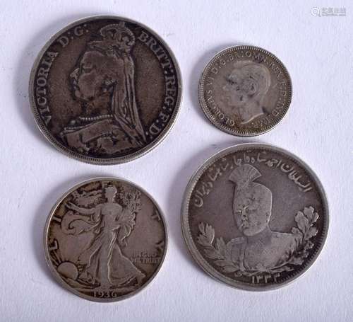 FOUR SILVER COINS. (4)