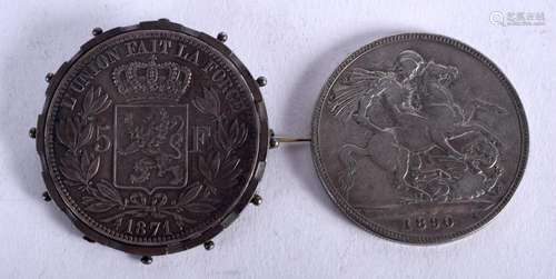 TWO SILVER COINS. (2)