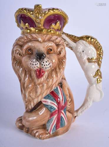 A GOLDSCHEIDER ENGLISH PATRIOTIC FIGURE OF A LION,