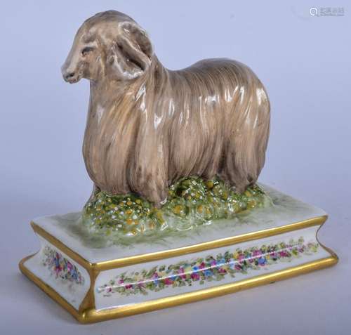 A MICHAEL SUTTY PORCELAIN FIGURINE OF A RAM, modelled