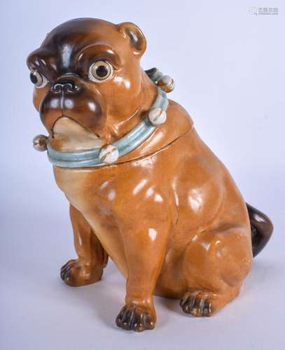 A VICTORIAN CONTA & BOEHME PORCELAIN PUG DOG BOX, mark