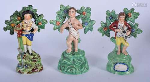 THREE 19TH CENTURY WALTON POTTERY FIGURINES, a