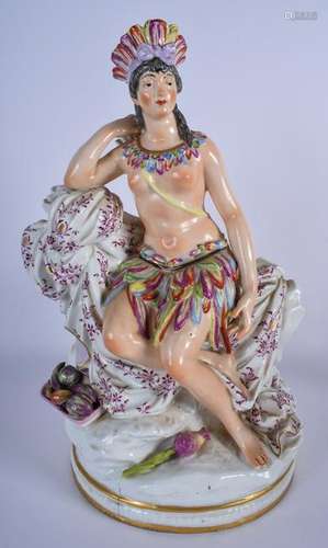 A LARGE PORCELAIN FIGURAL GROUP OF A SOUTH AMERICAN