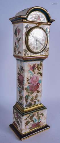 A ROYAL DOULTON MINIATURE PORCELAIN LONGCASE CLOCK,