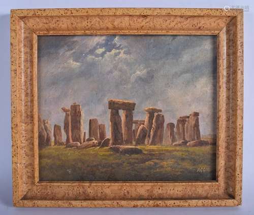 AGGIO (20th century) FRAMED OIL ON BOARD, signed, Stone