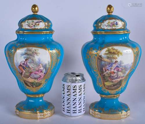 A LARGE PAIR OF 18TH/19TH CENTURY SEVRES PORCELAIN