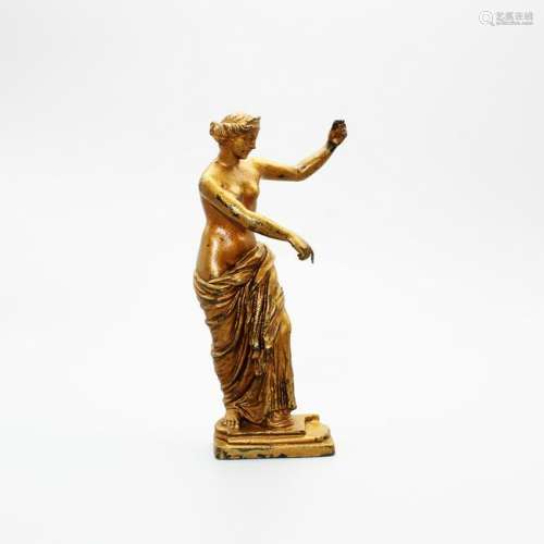 Antique French gold gilt bronze statue