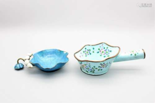 1850-1950 two Chinese enamel Iron and P