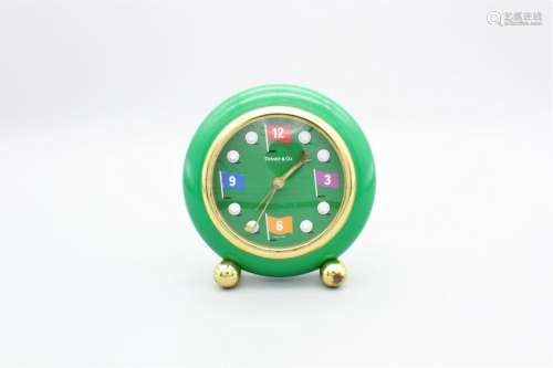 TIFFANY & CO Green and gold  golf clock