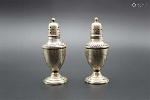 Antique sterling silver salt and pepper shakers