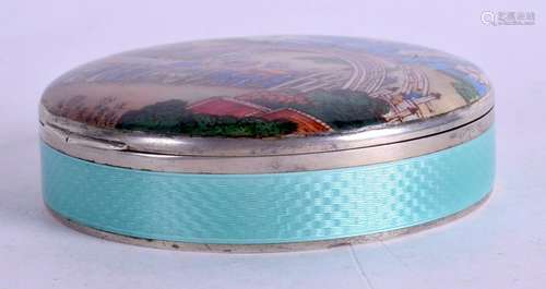 A LOVELY ANTIQUE CONTINENTAL SILVER AND ENAMEL BOX