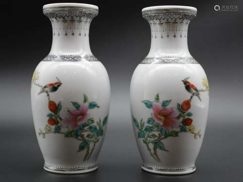 A pair of 1960 to 1970 Chinese porcelain vases