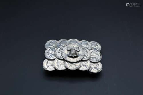 America coins belt buckle