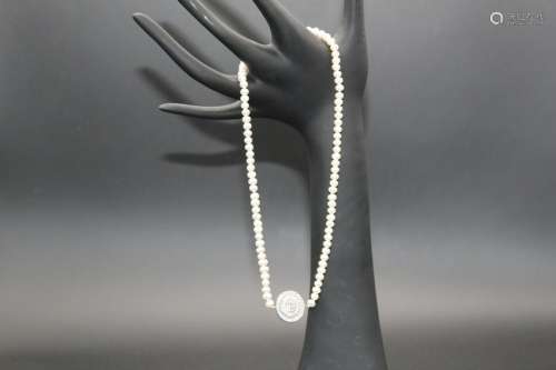 Sterling silver sea pearl necklace