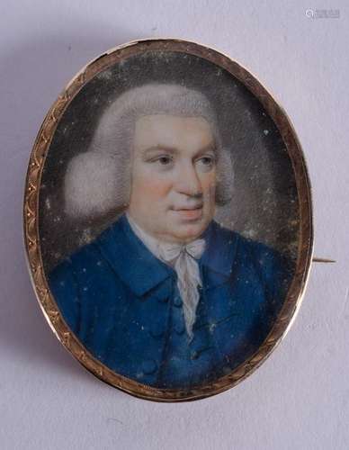 A GEORGE III GOLD MOUNTED PORTRAIT MINIATURE Lancelot