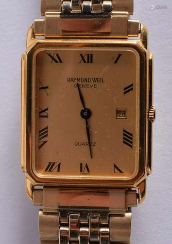 A BOXED RAYMOND WEIL WRISTWATCH. 2.5 cm wide.