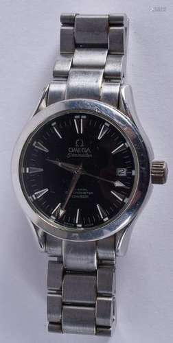 A RARE BOXED OMEGA BLACK DIAL SEAMASTER CO AXAL