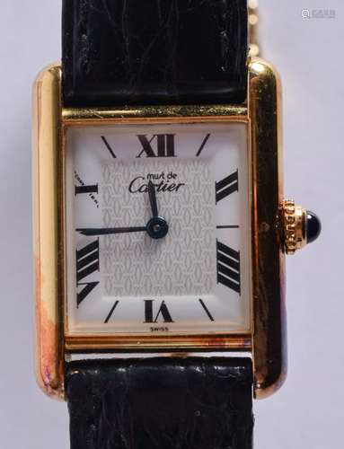 A BOXED CARTIER WRISTWATCH. 2 cm x 2.25 cm.