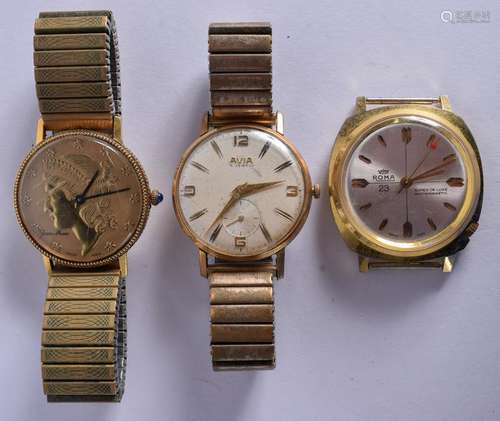 THREE WRISTWATCHES Roma, Avia & Jean Marc. (3)