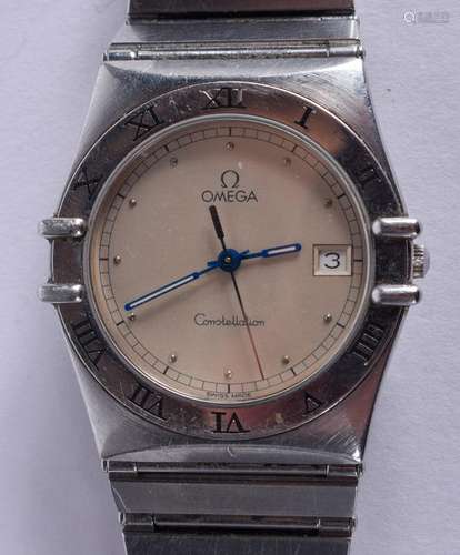 AN OMEGA CONSTELLATION STAINLESS STEEL WRISTWATCH. 3 cm