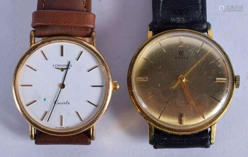 TWO WRISTWATCHES Cyma and Longines. (2)