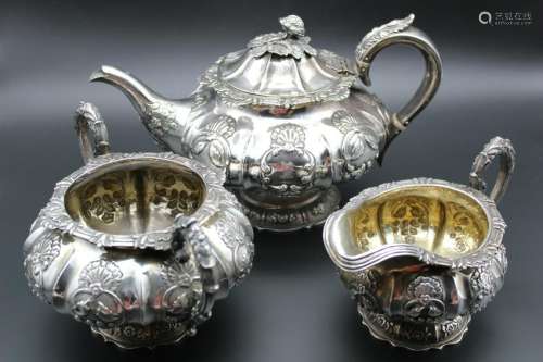 three 1815- 1816 George III London sterling silver set