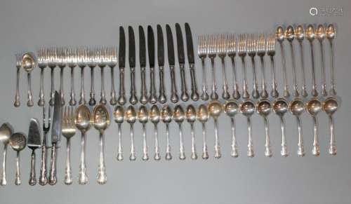 Antique French 56 pieces sterling silver dinner set