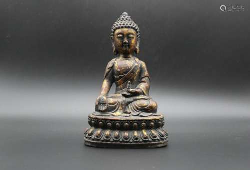 Antique  Chinese gold gilt metal Buddha