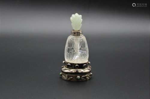 Antique Chinese natural crystal perfume bottle