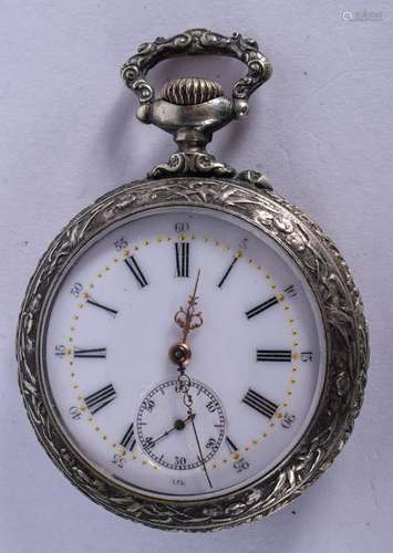 A RARE ANTIQUE HIKING POCKET WATCH. 5 cm diameter.