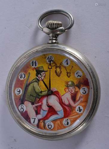 A RARE EROTIC POCKET WATCH modelled as a pantless male