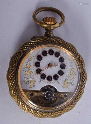 AN ANTIQUE FRENCH OPEN ESCAPEMENT DIAL POCKET WATCH. 5