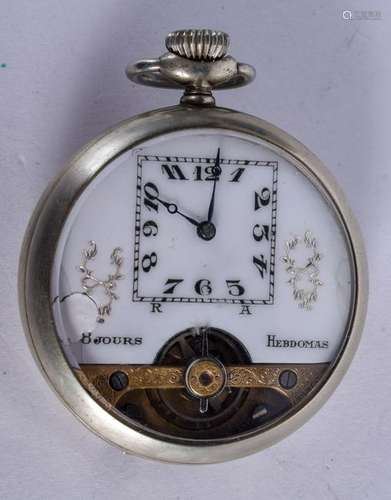 AN ANTIQUE FRENCH OPEN ESCAPEMENT DIAL POCKET WATCH. 5