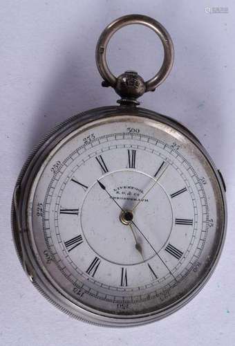 AN ANTIQUE ENGLISH REPEATING SILVER POCKET WATCH. 5.5