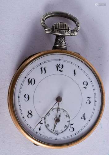 A RARE ANTIQUE GRIFFIN POCKET WATCH. 5 cm diameter.