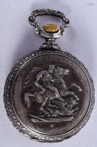 AN ANTIQUE GEORGE IV POCKET WATCH. 5 cm diameter.