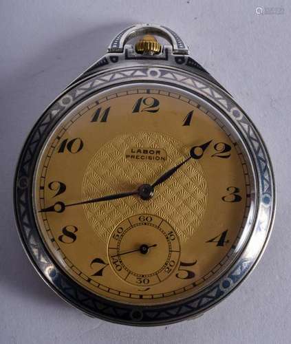 AN ANTIQUE SILVER LABOR NIELLO POCKET WATCH. 4.5 cm