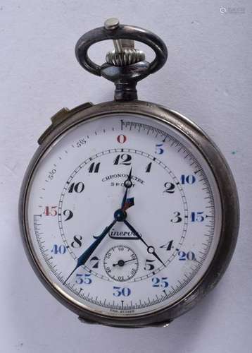 AN ANTIQUE FRENCH SILVER MINERVA POCKET WATCH. 4.75 cm