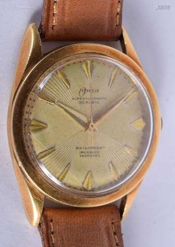 A VINTAGE 18CT GOLD SUPER AUTOMATIC INCABLOC