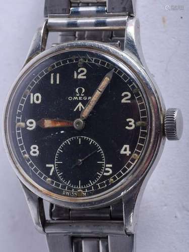 A RARE OMEGA BLACK DIAL MILITARY DIRTY DOZEN STAINLESS