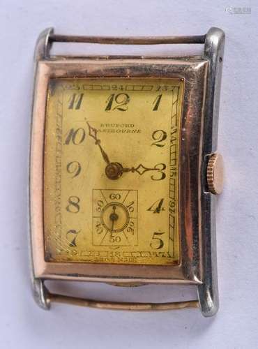 A 1950S 9CT GOLD BRUFORD EASTBOURNE WATCH. 15.4 grams