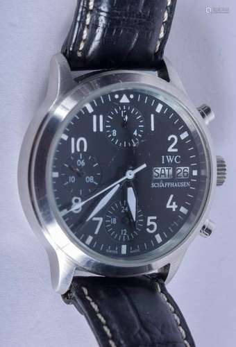 A RARE IWC BLACK DIAL MILITARY STYLE WRISTWATCH. 3.25